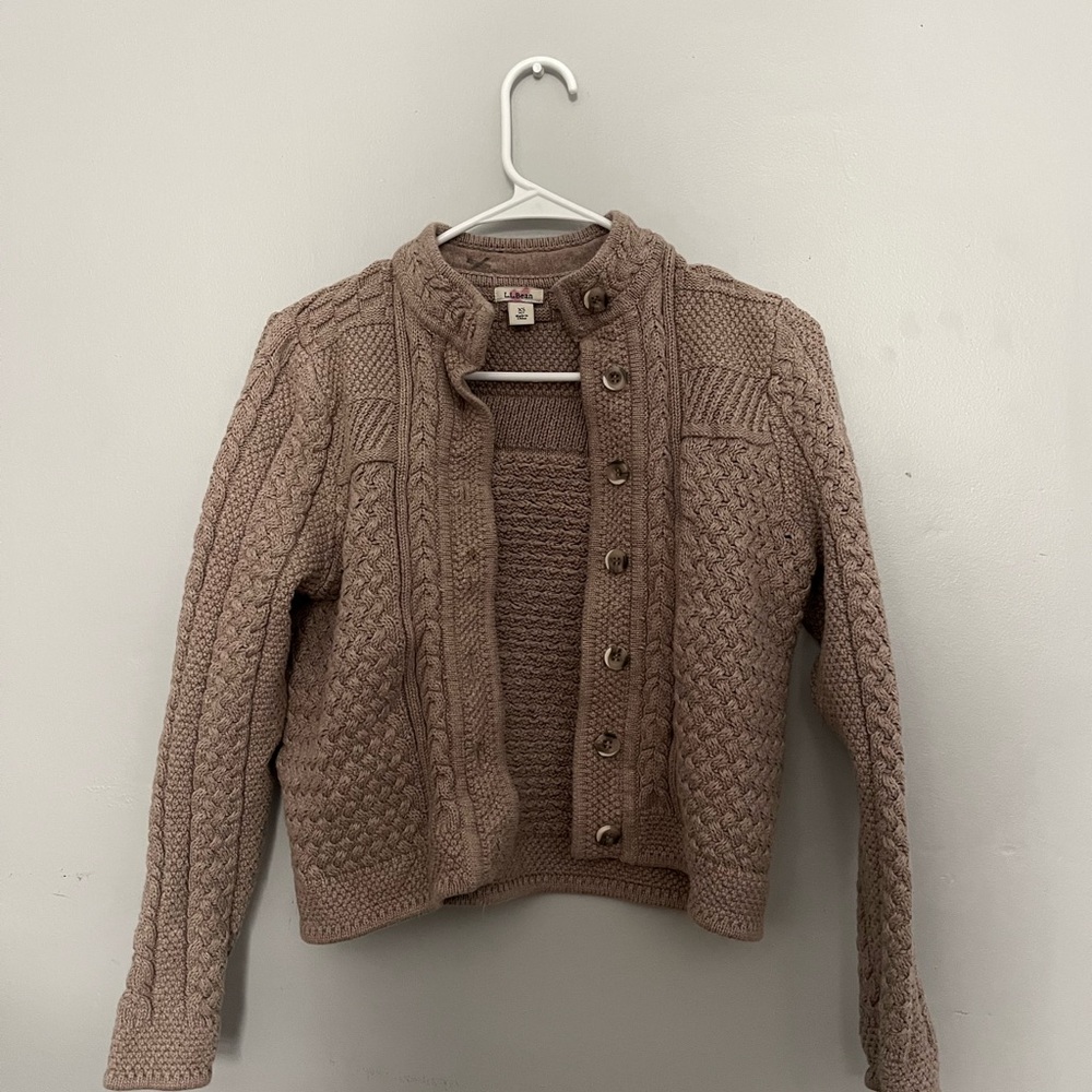 VINTAGE L.L. Bean Taupe Knit Sweater